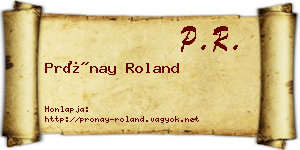 Prónay Roland névjegykártya